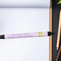 Lavender business company logo name phone pen