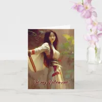 Chinese Wuxia Fighter Martial Arts Valentine Card