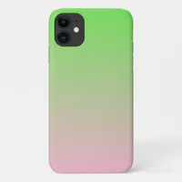 Ombre Pink to Lime Green iPhone 11 Case