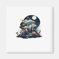 Cottagecore And Aesthetic Goblincore Mushroom Fair Magnet