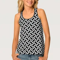 Bold Black & White Pattern Women's Racerback Tank Top