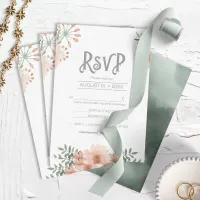 Watercolor Bouquet Wedding Blush ID654 RSVP Card