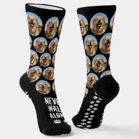 Custom Pet Photo Dog Paw Prints Never Walk Alone Socks