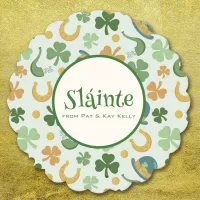 Happy St. Patrick's Day Shamrocks Paper Coaster