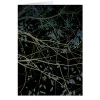 Blue Leaves on Black