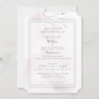 Blush Watercolor Pewter Willow Branch Save The Date