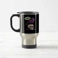 F-Caw-F Crow Skull Halloween Humor Graphic Design  Travel Mug