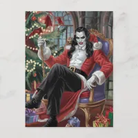 Festive Vampire Man Christmas Postcard