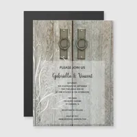 Double Barn Doors Country Wedding Magnetic Invitation