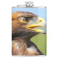 Vision of a Beautiful Young Golden Eagle Hip Flask
