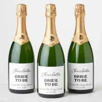 Elegant Black And White Bachelorette Party Sparkling Wine Label