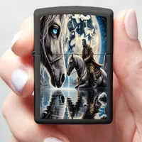 Quiet Cowboy Night by the Reflective Lake Zippo Lighter