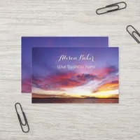 Breathtaking sunset over the sea - unique business card