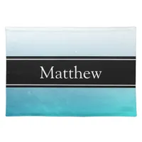 Cute Personalized Blue Black table Place Mat