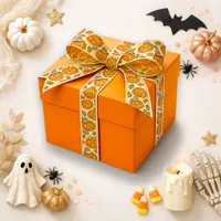 Cute Orange Vintage Halloween Pumpkin Craft Satin Ribbon