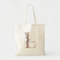 Monogram Initial Modern Letter L Boho Personalized Tote Bag