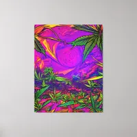Psychedelic Colorful Field of Weed Canvas Print