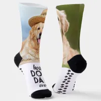 Retro DOG DAD Personalized Paw Prints 2 Pet Photo Socks