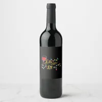 Let's Get Lit Wine Glasses Christmas Lights Drinki Wine Label