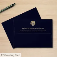 Navy Blue Logo Envelope Return Address on Back