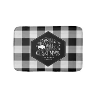 Wild Wonderful Christmas Black Buffalo Plaid ID604 Bath Mat