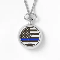 *~* Thin Blue Line Flag USA Police Officer Woman's Watch