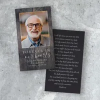 Wood Photo Funeral Memorial Prayer Card