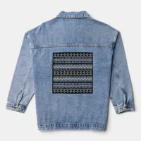 Southwestern Black and White Geometric Patterns Denim Jacket