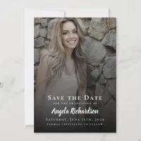 Graduation Photo Typography Save the Date Announcement
