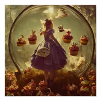 Steampunk Alice and Cupcakes  Poster