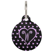 Fun and Flirty Pink Hearts Personalized  Pet ID Tag