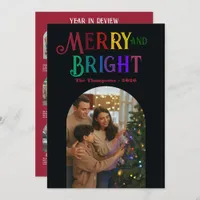 Merry & Bright Year in Review Photos Christmas Holiday Card