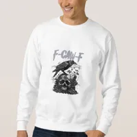 Funny F-Caw-F Crow Funny Halloween Retro Classic Sweatshirt
