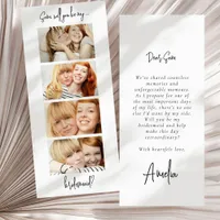 Photo Strip 4 Pictures Bridesmaid Proposal Card