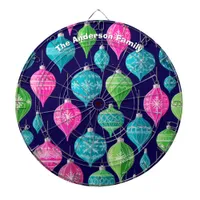 Festive Christmas Ornaments Colorful Personalized Dart Board