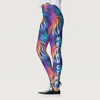 Groovy 90s Style Multicolor Boho   Leggings