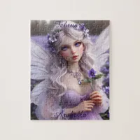 Beautiful February Fairy in Violets Jigsaw Puzzle