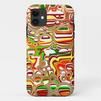 Retro Bubbles Digital Art    iPhone 11 Case