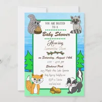 Woodland Creatures Forest Animals Baby Shower Invi Invitation