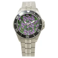 WI State Flower Wood Violet Mosaic Pattern Watch