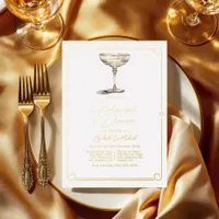 Old Money Aesthetic Wedding Rehearsal Dinner Foil Invitation