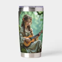 Enchanted Elven Girl Playing a Ukulele  Insulated Tumbler