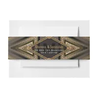 Art Deco Aztec Earth Belly Bands Invitation Belly Band