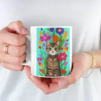 Just a Girl Who Loves Cats | Folk Art Coffee Mug