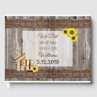 Rustic Cowboy Boots and Sunflower Wedding Guest Bo Guest Book