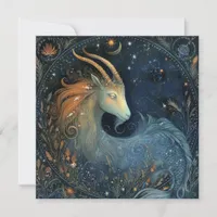 Capricorn Goat Zodiac Astrology Mystical Birthday Card