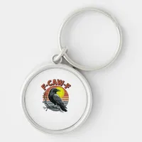 Funny Crow F-Caw-F Retro Sunset Adult Design Tri-B Keychain
