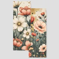 Charming Flowers Illustration Two Different Images Bookmarks