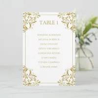 Nadine Seating Chart Table List Card | Gold