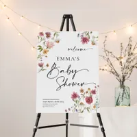 Wildflower Baby Shower Welcome Sign